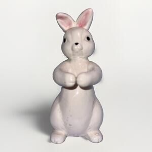 Vintage Ron Gordon Designs White Ceramic Bunny Rabbit Easter Figurine 6x2”